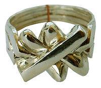 Sterling Silver 4 Band Mens Puzzle Ring