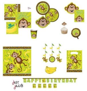   Monkey Birthday Baby Shower Party Supplies U Pick Plates Balloon
