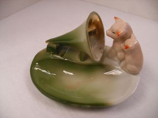 Victor Phonograph Nipper Pin Dish   Two Little Pink Pigs