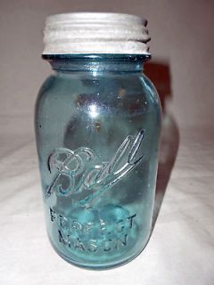 Antique Ball Perfect Mason 1 qt Canning Jar w/ Original Tin Lid