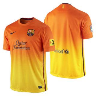 Nike FC Barcelona Season 2012 2013 Away Soccer Jersey Orange/Yellow 
