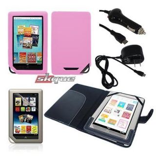 items for  nook tablet leather case chargers combo new 
