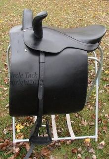 22 Seat Side Saddle Black Leather with girth and leather/stirrup NEW 