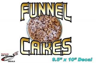 Funnel Cakes 9.5x10 Decal for Concession Trailer or Funnel Cake 