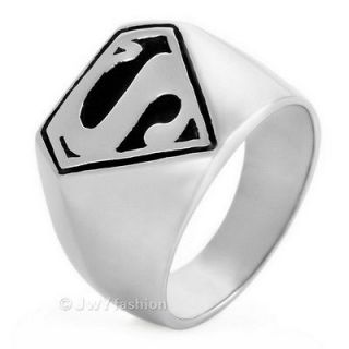   10 Men Silver Stainless Steel Superman Wedding Rings Band RJLLP11 383