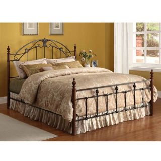 CAST IRON SCROLLED METAL CHERRY FINISH FULL SIZE BED BEDS NEW
