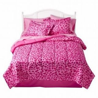 Xhilaration Full Bed In Bag Pink Cheetah Comforter Sheet Sham 