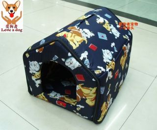 sNew Pet Dog Cat Bed House Tent Extra Soft Corduroy Print S/M/L/XL 