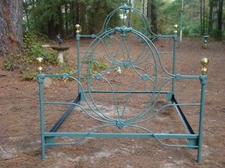 Newly listed IRON BED   VINTAGE   ANTIQUE   QUEEN Navaho Thunderbird