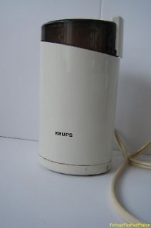 KRUPS Coffee Bean Mill Spice Grinder #203 White Black EUC Electric