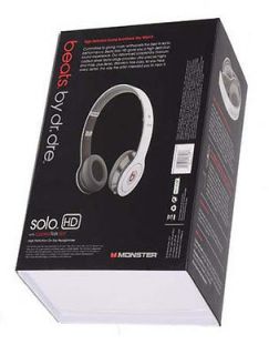 Monster Beats by Dr Dre Solo HD Headphones White New