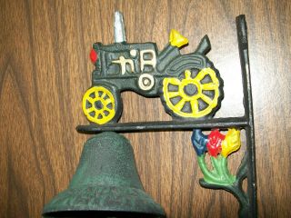 Black Cast Iron Tractor Farm Dinner Bell painted heavy new