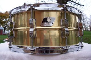 LUDWIG 6.5X14 BRASS DEEP SHELL SNARE DRUM 10 LUGS PURESOUND SNARE 