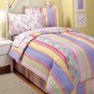   FULL BED IN A BAG 8 PC PINK PURPLE COMFORTER SET COTTAGE CHIC BEDDING