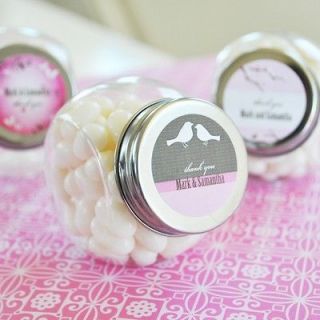   Design Personalized Mini Candy Glass Jars Wedding Bridal Shower Favors