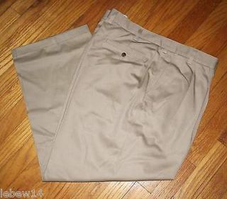 St. Johns Bay Mens Khaki Relaxed Fit Pleated Front Pants 40, 44, 46 