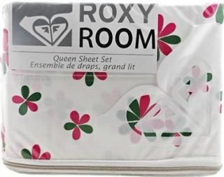 Quiksilver Roxy Floral TWIN Sheet Set white mauve green