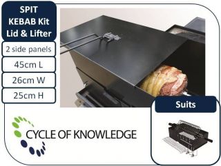 BBQ; Spit Kebab Kit Lid and Lifter; with 2 sides; Converts kit for 