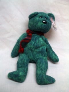 Ty Beanie Baby WALLACE 1999 Rare Retired Collectible Bear Plush Green 