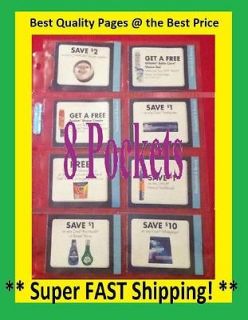   SLEEVES STORAGE PAGES for ORGANIZER BINDERS 8 POCKETS 400 TOTAL HOT