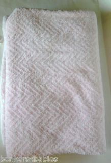 Bright Future CHENILLE KNIT pink white baby blanket EUC