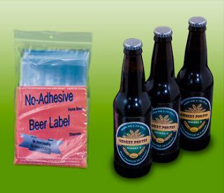 Home Brew Beer Label Sleeves, no adhesive sleeves   fits most 12oz 