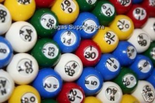 Plastic Colored Windowed Bingo Balls (Set of 75) 7/8 inch   Item 65 
