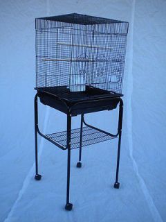 NEW BIRD CAGE CAGES 18x18x49 W/STAND   1448S BLACK