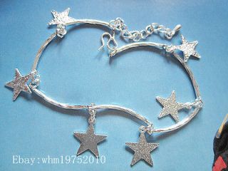 Pretty 1 Pcs Womens S60 Silver Pentagram Five Star Rod Link Anklet 