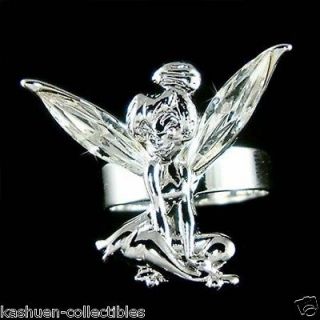   Crystal Fairy Angel Wings Tinkerbell Tinker Bell Adjustable Ring NEW