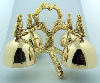 NEW Church Chapel Altar Solid Brass Birds in Tree Branches Bells W 