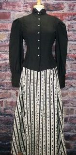 FRONTIER CLASSICS NEW Black Key Stripe Victorian Bustle Skirt 
