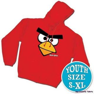 Licensed Angry Birds Red Faced Youth Kids Hoodie S XL