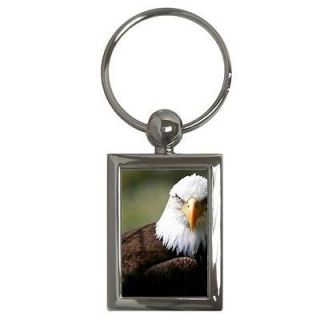 Vibrant Feathers Bald Eagle Bird keyring keychain