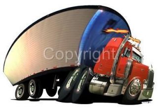 Peterbilt Big Rig Trailer Truck Cartoon T shirt #6811 semi hauler