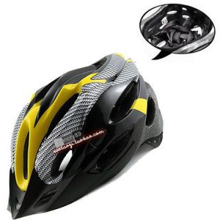 NEW Cycling Bicycle Adult Mens Bike Helmet yellow carbon colour With 