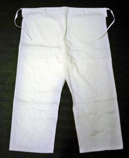 Plain WHITE Brazilian Jiu Jitsu gi PANTS No logos   Cotton FREE 