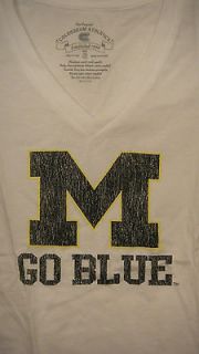 NCAA Womens Michigan Wolverines Countdown V Neck Tee Shirt, Small