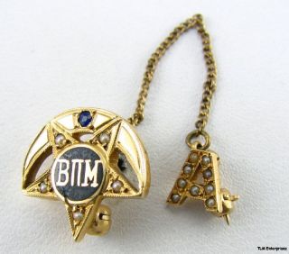 BETA PI MU   14k Gold Sapphire Kappa Sigma Like PIN