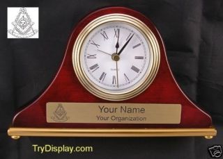Masonic Past Master 04 Mason Desk Set Clock Gift Mantle