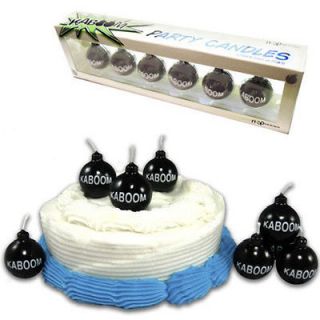 KABOOM Bomb Birthday Candles   Wicks Sparkle   Set of 6 Candles