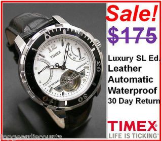  Mens Sports Luxury SL Automatic Chronograph Dive Fly Leather Watch 