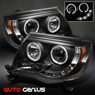 05 11 TACOMA BLACK HALO PROJECTOR HEADLIGHTS w/LED FRONT LAMPS INSTANT 