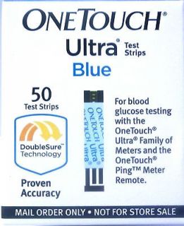   Blue Diabetic Blood Glucose Test Strips 50  SMALL blood sample