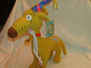 Rugrats Spike Stuffed Dog with tag 11 Birthday Hat