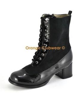   Kids Girls Gogo Costume Ankle Boots Cute Black Halloween Shoes