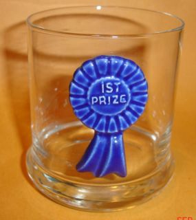 HORSE Show Equestrian 1st PRIZE Blue Ribbon GLASS