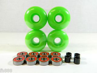   New Blank Pro Skateboard 52mm Color Wheels + ABEC 7 Bearing + Spacers
