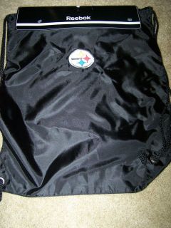 Pittsburgh Steelers Reebok cinch sac black drawstring backpack gym bag