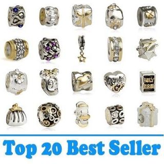 Gold plated & Silver European bracelet beads charms X mas Jewelry